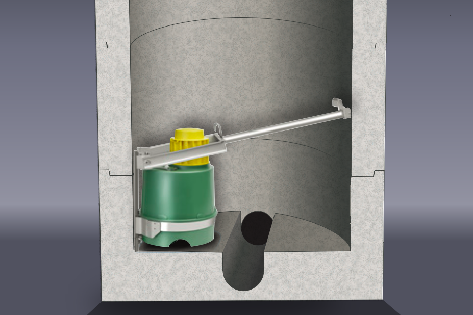 Einbauvariante der ToxProtect®1402 VarioFix für die professionelle Rattenbekämpfung in Gewässernähe